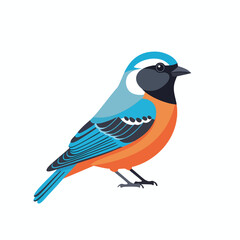 Obraz premium Stylized blue and orange bird illustration with detailed wings