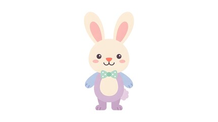 Fototapeta premium Cute Easter Bunny Minimal Illustration