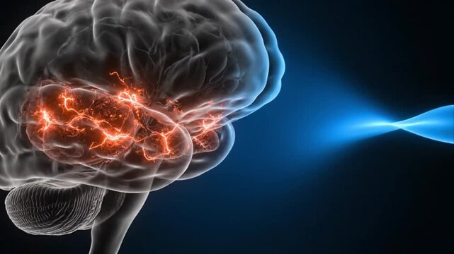 Targeted Neurological Therapy and Seizure Control Visualization, Calming Blue Energy Wave Treating Overactive Brain Center for Medical Campaigns