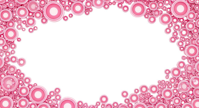 Pink Concentric Circles Border with White Space
