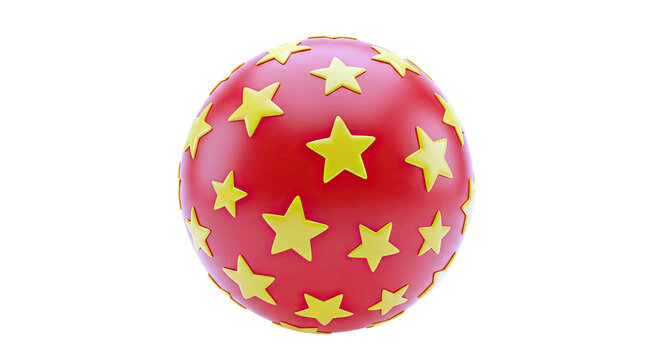 Red Ball with Yellow Stars
