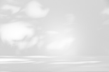 Fototapeta na wymiar Wall interior background, studio and backdrops show products.with shadow from window color white and grey. background for text insertion and presentation product 