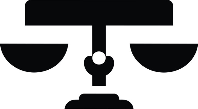 Justice Scale Icon Symbolizing Law and Balance.