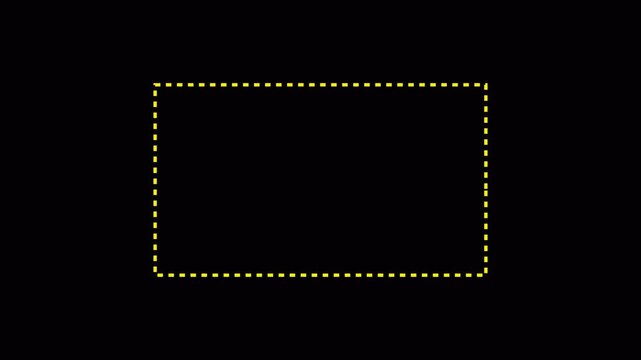 A simple and clean dashed rectangle frame. Dotted line rectangle frame animation on transparent background. selection box outline, border frame dotted line animation on isolated screen.4k animation.