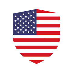 Fototapeta premium American flag shield emblem symbol.