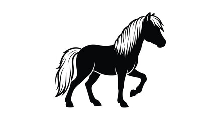 Elegant icelandic horse stands proudly in a striking silhouette © MdGolam