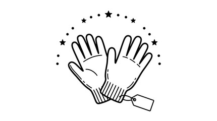 Fototapeta premium Clean Hands Symbol with Decorative Stars