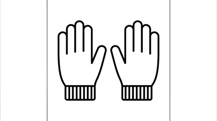 Fototapeta premium Winter Gloves Icon Black and White Vector