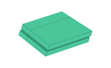 Y2K retro video game console icon in flat style. Green device for electronic entertainment and 2000s videogame concept, perfect for modern template or vintage theme media. © Olga Teplova