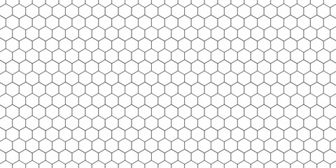 Fishing or soccer net. Repeated hexagon pattern. Black wired mesh texture isolated on white background. Metallic or fabric fence, cage or lattice structure. Vector graphic Illustration. © wahyu