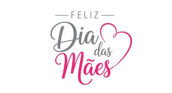 Feliz dia das maes portuguese mothers day greeting on white background