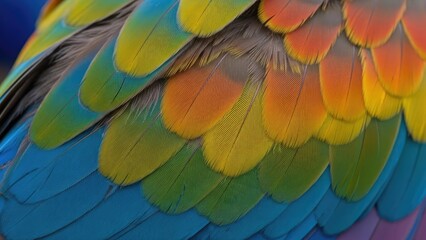 Obraz premium A vibrant and colorful close-up of a bird's feathers
