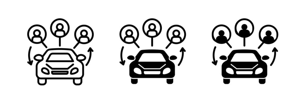 Carpool share icons collection