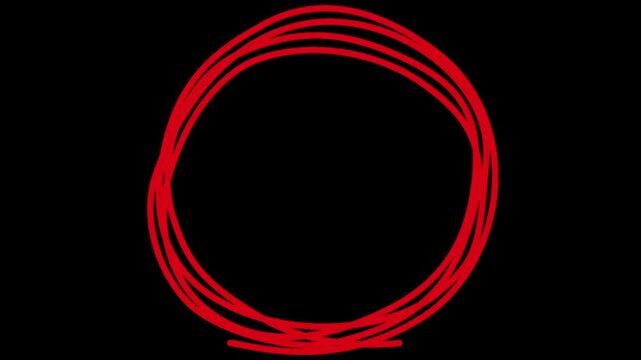 Hand Drawn Red Circle Highlight Animation | Attention and Emphasis Motion Graphic