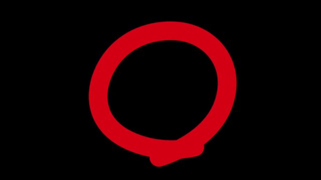 Simple red circle drawing animation | Motion graphics for highlighting and emphasizing