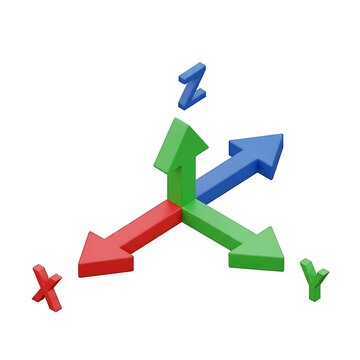Three-Dimensional Cartesian Coordinate System with X Y Z Axes Visualizing Spatial Orientation and Vector Direction for Digital Modeling and Engineering Graphics