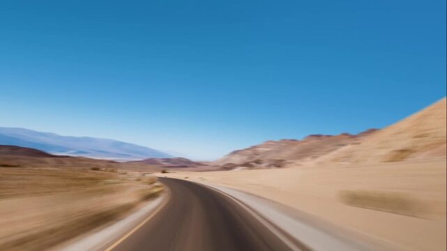 Time-lapse Drive through Artist Palette  at Death Valley National Park POV