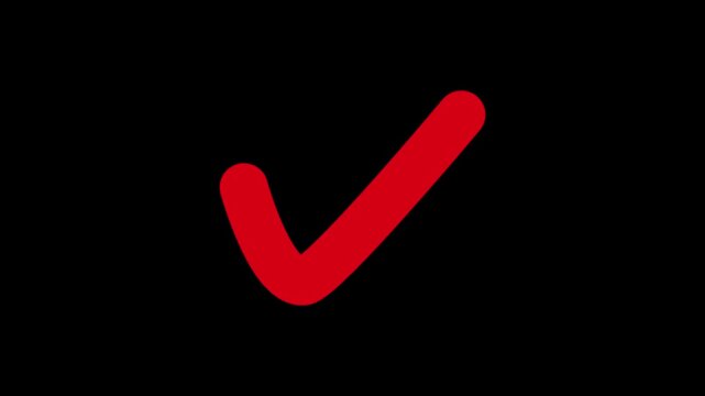 Hand-drawn red checkmark animation | Confirmation and success motion graphics