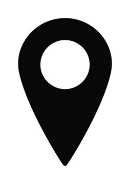 Vector icon of a location pin with a circular center