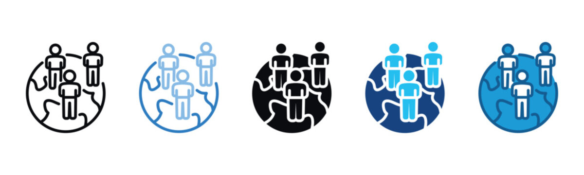 Population Icon Set Multiple Style Of