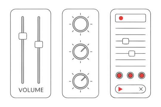 Audio control panel with volume and dials