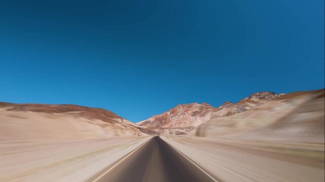 Time-lapse Drive through Artist Palette  at Death Valley National Park POV