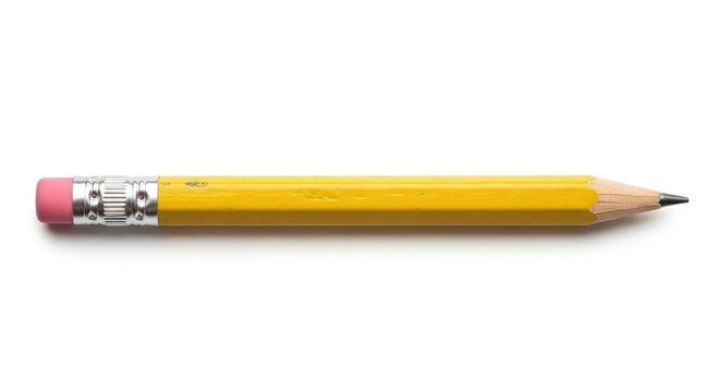 Yellow Pencil with Pink Eraser and Graphite Tip.