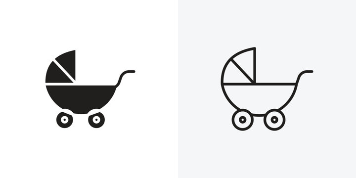 Baby carriage vectors icons pack for apps and Ui Ux desigs