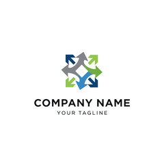 Fototapeta premium Abstract Arrow Square Logo Design with Directional Movement.