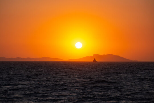 sunset over the sea - Cheongsando Ferry -2 -Korea