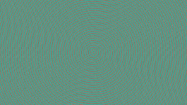 Vibrant concentric circles halftone dot pattern on a teal and orange abstract background graphic