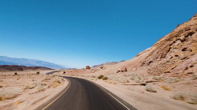 Driving Through Artist's Palette Death Valley National Park POV