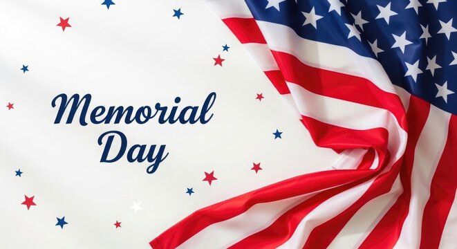 Memorial day celebration with american flag