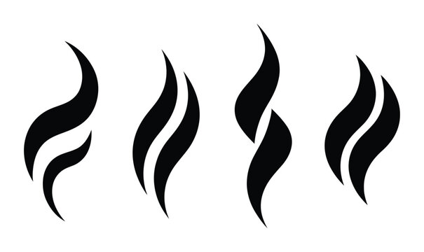 Flame Vector Icons Set Abstract Fire Symbols