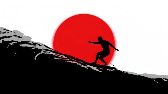 silhouette runner on mountain peak at sunrise  4k cinematic footage video
