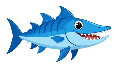 Obraz premium Cartoon Barracuda Fish Illustration.