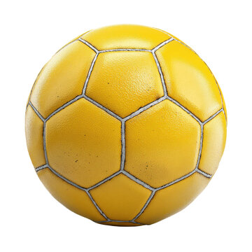 Yellow soccer ball on a plain background ready for play and training activities