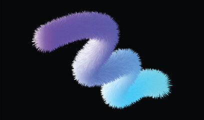 Naklejka premium Fluffy swirling fuzzy shape gradient colors abstract art