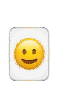 Happy Smiling Face Emoji in a Square Frame.