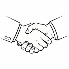 Fototapeta premium Professional handshake vector illustration depicting agreement, partnership, and business deal