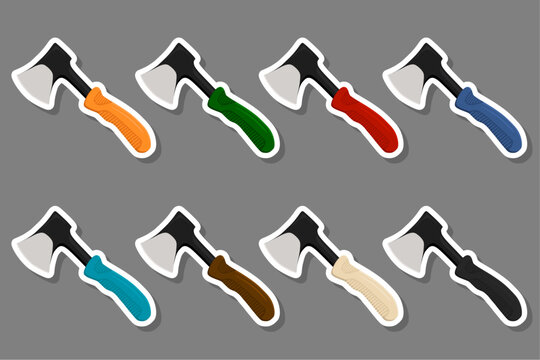 big kit steel axes with wooden handle