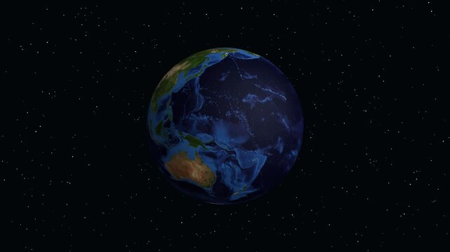 Digital Zoom Animation Into Swakopmund Namibia on Rotating Planet Earth