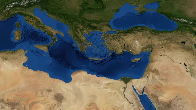 Satellite Zoom Animation from Global World Map to Izmir Turkey