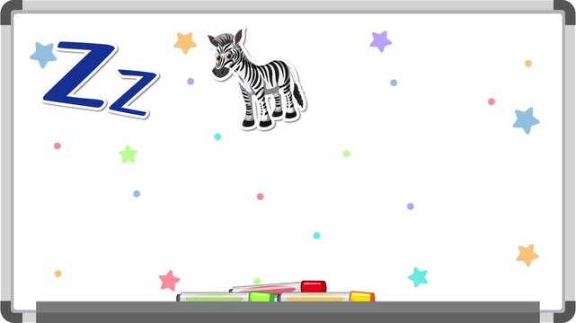 Educational Alphabet Animation for the Letter Z on a Whiteboard