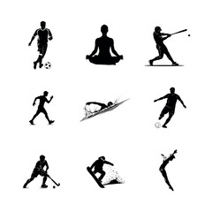 Fototapeta premium silhouettes of skiers