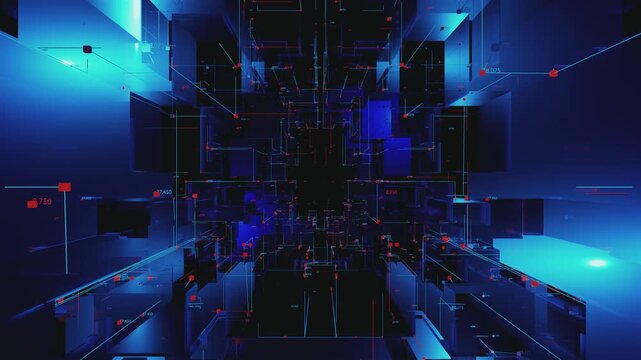 4k Seamless looping abstract digital background for news broadcasts and virtual studios