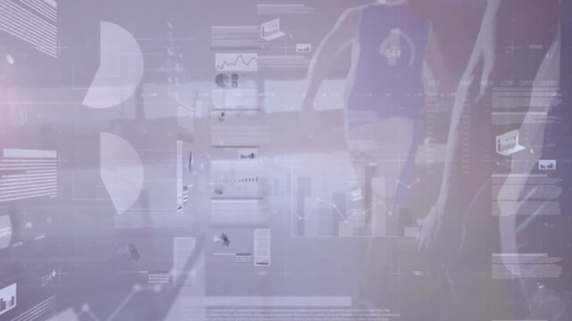 Animation of statistics and data processing over basketball game
