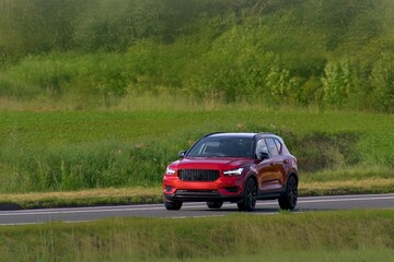 Fototapeta premium Luxury hybrid SUV offering safety and performance