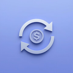 Obraz premium Currency exchange arrows with dollar symbol representing digital payment system and financial transaction flow
