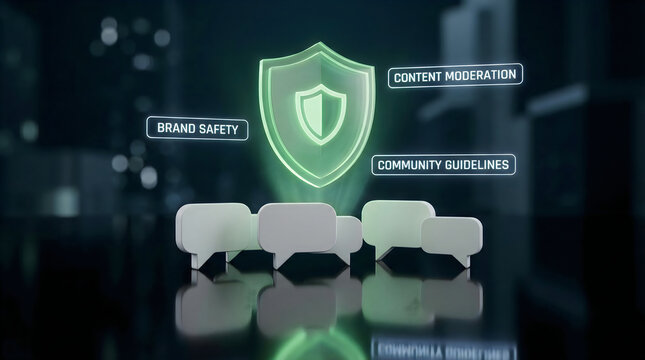 Digital Brand Safety and Content Moderation Concept